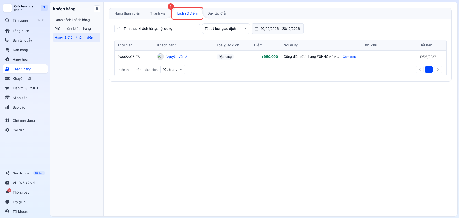 Lịch sử điểm